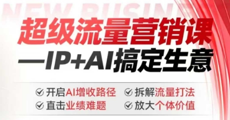 2025年超级流量营销课，IP+AI搞定生意，开启AI增收路径 直击业绩难题 拆解流量打法 放大个体价值-知行创·网创
