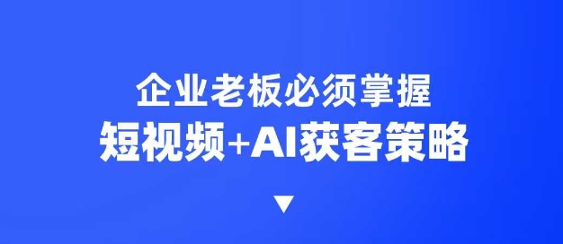 企业短视频AI获客霸屏流量课，6步短视频+AI突围法，3大霸屏抢客策略-知行创·网创
