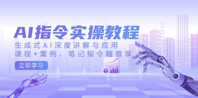 AI指令实操教程，生成式AI深度讲解与应用，课程+案例，笔记指令随意享-知行创·网创