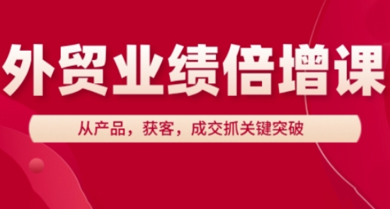 外贸业绩倍增课，从产品，获客，成交抓关键突破-知行创·网创