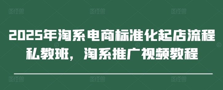 2025年淘系电商标准化起店流程私教班，淘系推广视频教程-知行创·网创