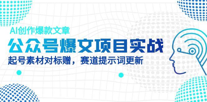 公众号爆文项目实战，AI创作爆款文章，起号素材对标赠(附赛道AI提示词-中创网-知行创·网创