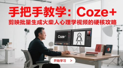 手把手教学：Coze + 剪映批量生成火柴人心理学视频的硬核攻略-知行创·网创