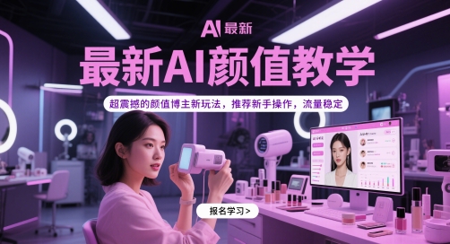 最新AI颜值教学，超震撼的颜值博主新玩法，推荐新手操作，流量稳定-知行创·网创