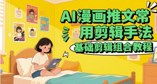 AI漫画推文常用剪辑手法，基础剪辑组合教程-知行创·网创