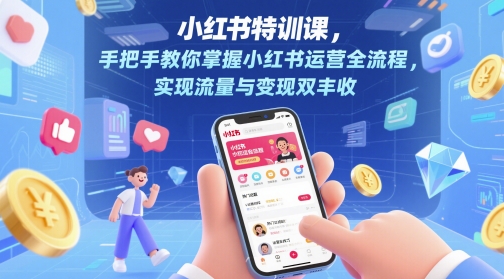 小红书特训课，手把手教你掌握小红书运营全流程，实现流量与变现双丰收-知行创·网创