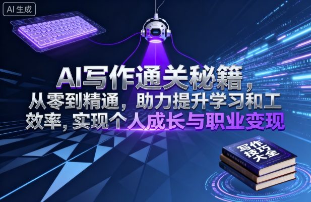 AI写作通关秘籍，从零到精通，助力提升学习和工作效率，实现个人成长与职业变现-知行创·网创