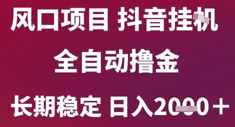 风口项目，六月最新玩法抖音无人挂G，全自动撸金，长期稳定 日入2k+【揭秘】-知行创·网创