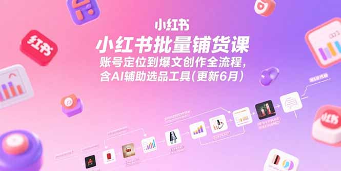 小红书批量铺货课，账号定位到爆文创作全流程，含AI辅助选品工具(更新6月-知行创·网创