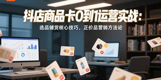 抖店商品卡0到1运营实战：选品铺货核心技巧，正价品营销方法论-知行创·网创