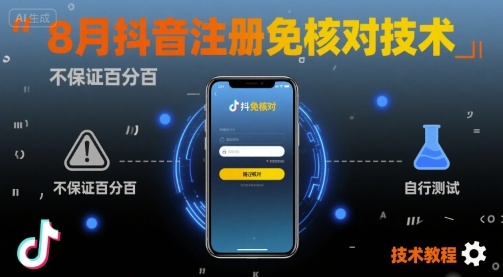 8月抖音注册免核对技术，不保证百分百，自测-知行创·网创