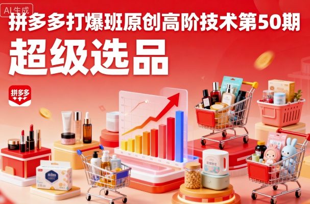拼多多打爆班原创高阶技术第50期，超级选品-知行创·网创