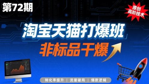 淘宝天猫打爆班原创高阶技术第72期，非标品干爆-知行创·网创