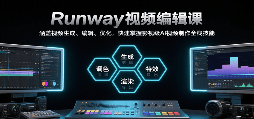 Runway视频编辑课，涵盖视频生成、编辑、优化，快速掌握影视级AI视频制作全栈技能-知行创·网创