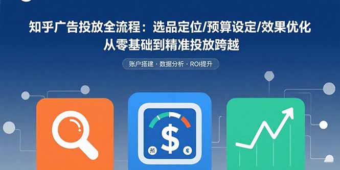 知乎广告投放全流程：选品定位/预算设定/效果优化 从零基础到精准投放跨越-知行创·网创