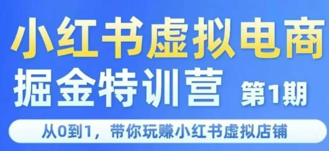 小红书虚拟电商掘金特训营第1期，从0到1，带你玩转小红书虚拟店铺-知行创·网创