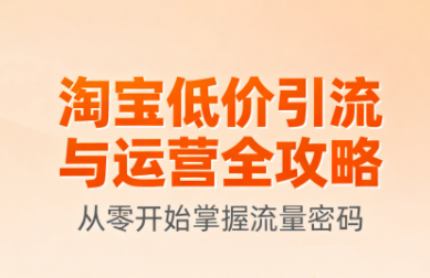 淘宝低价引流与运营全攻略(更新9月)-知行创·网创