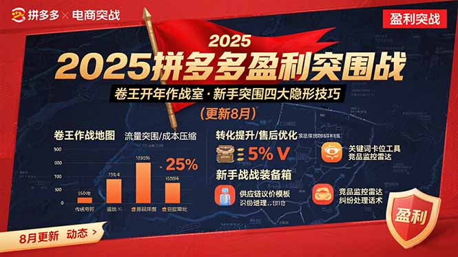 2025拼多多盈利突围战：卷王开年作战室，新手突围四大隐形技巧(更新8月-知行创·网创