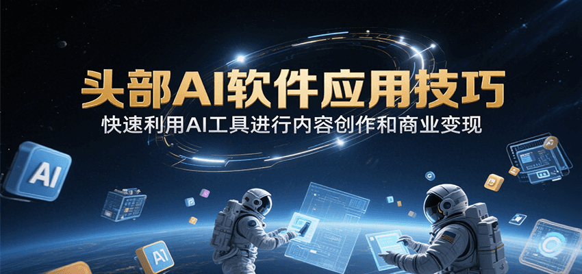头部AI软件应用技巧，快速利用AI工具进行内容创作和商业变现-知行创·网创