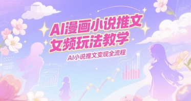 AI漫画小说推文女频玩法教学，AI小说推文变现全流程-知行创·网创