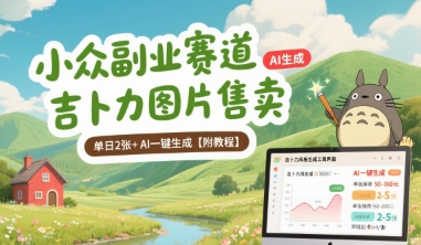 小众副业赛道 吉卜力图片售卖 单日2张+ AI一键生成【附教程】-知行创·网创