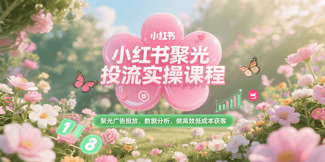 小红书聚光投流实操课程，聚光广告投放、数据分析、做高效低成本获客-知行创·网创