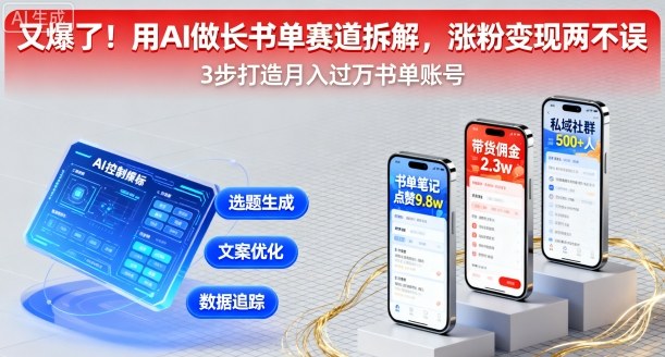 又爆了！用AI做长书单赛道拆解，涨粉变现两不误-知行创·网创