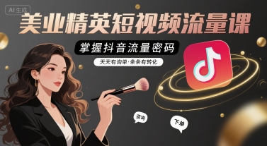 美业精英短视频流量课，掌握抖音流量密码，天天有询单，条条有转化-知行创·网创