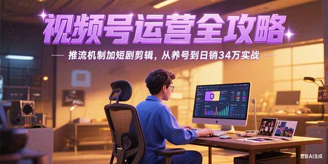 2025视频号运营全攻略，推流机制加短剧剪辑，从养号到日销34万实战-知行创·网创