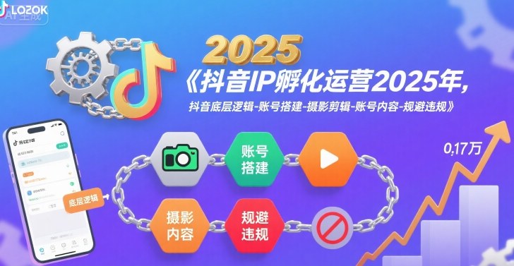 抖音IP孵化运营2025年，抖音底层逻辑-账号搭建-摄影剪辑-账号内容-规避违规-知行创·网创
