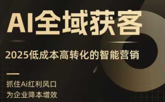 AI全域获客实训营，2025低成本高转化的智能营销，精准找客，高效营销-知行创·网创