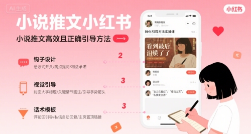 小说推文小红书高转化引导方法实操课，小说推文高效且正确引导方法-知行创·网创