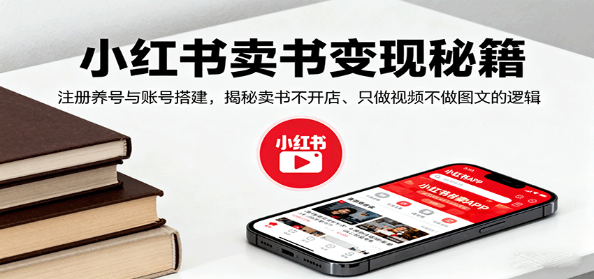 小红书卖书变现秘籍，注册养号与账号搭建，揭秘卖书不开店、只做视频不做图文的逻辑-知行创·网创