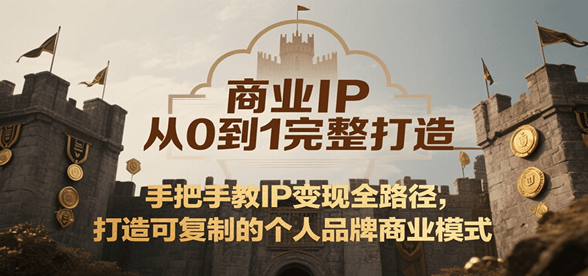 商业IP从0到1完整打造，手把手教IP变现全路径，打造可复制的个人品牌商业模式-知行创·网创