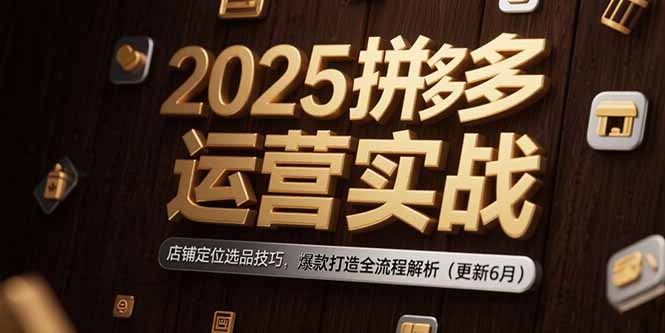 2025拼多多运营实战：店铺定位选品技巧，爆款打造全流程解析(更新6月-知行创·网创