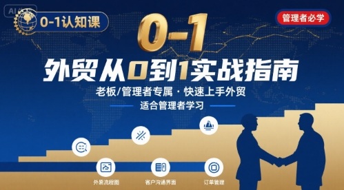 外贸如何快速0-1认知课-适合内贸转外贸的老板，管理者学习-知行创·网创