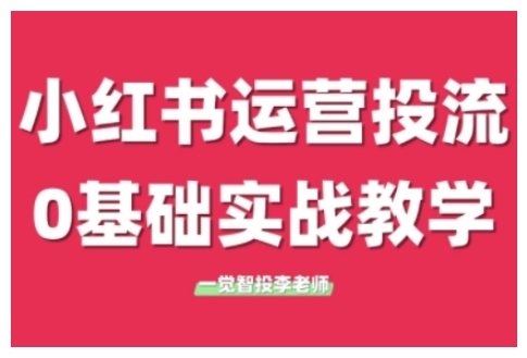 小红书运营投流，小红书广告投放从0到1的实战课，学完即可开始投放(更新)-知行创·网创
