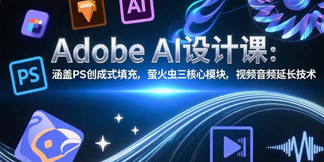 Adobe AI设计课：涵盖PS创成式填充，萤火虫三核心模块，视频音频延长技术-知行创·网创