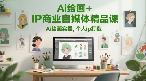 Ai绘画+IP商业自媒体精品课，Ai绘画实操，个人ip打造-知行创·网创