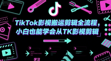 TikTok影视搬运剪辑全流程，小白也能学会从TK影视剪辑-知行创·网创