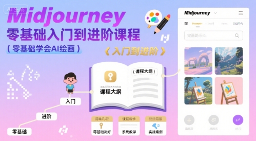 midjourney零基础入门到进阶课程，零基础学会AI绘画-知行创·网创