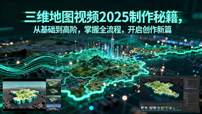 三维地图视频2025制作秘籍，从基础到高阶，掌握全流程，开启创作新篇-知行创·网创