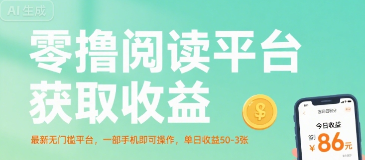 零撸阅读平台获取收益，最新无门槛平台，一部手机即可操作，单日收益50-3张【揭秘】-知行创·网创