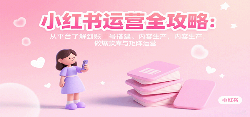 小红书运营全攻略：从平台了解到账号搭建、内容生产，做爆款库与矩阵运营-知行创·网创