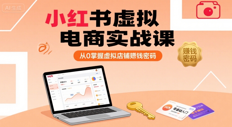 小红书虚拟电商实战课，从0掌握虚拟店铺賺钱密码-知行创·网创