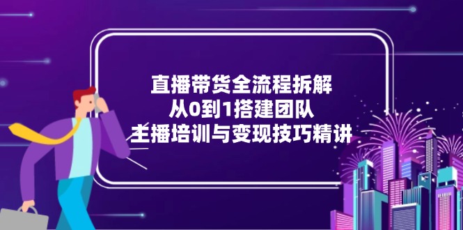 直播带货全流程拆解：从0到1搭建团队，主播培训与变现技巧精讲-中创网-知行创·网创