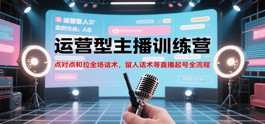 运营型主播训练营，点对点和拉全场话术，留人话术等直播起号全流程(更新7月)-知行创·网创