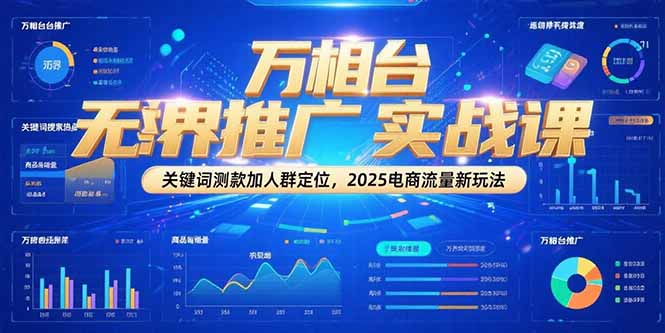 万相台无界推广实战课，关键词测款加人群定位，2025电商流量新玩法-知行创·网创