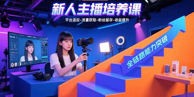 新人主播培养课：平台适应-流量获取-粉丝留存-收益提升 全链路能力突破-知行创·网创