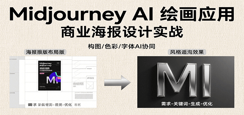 Midjourney AI绘画应用，关键词指令解析、漫画头像制作、海报设计、3D人物生成等-知行创·网创